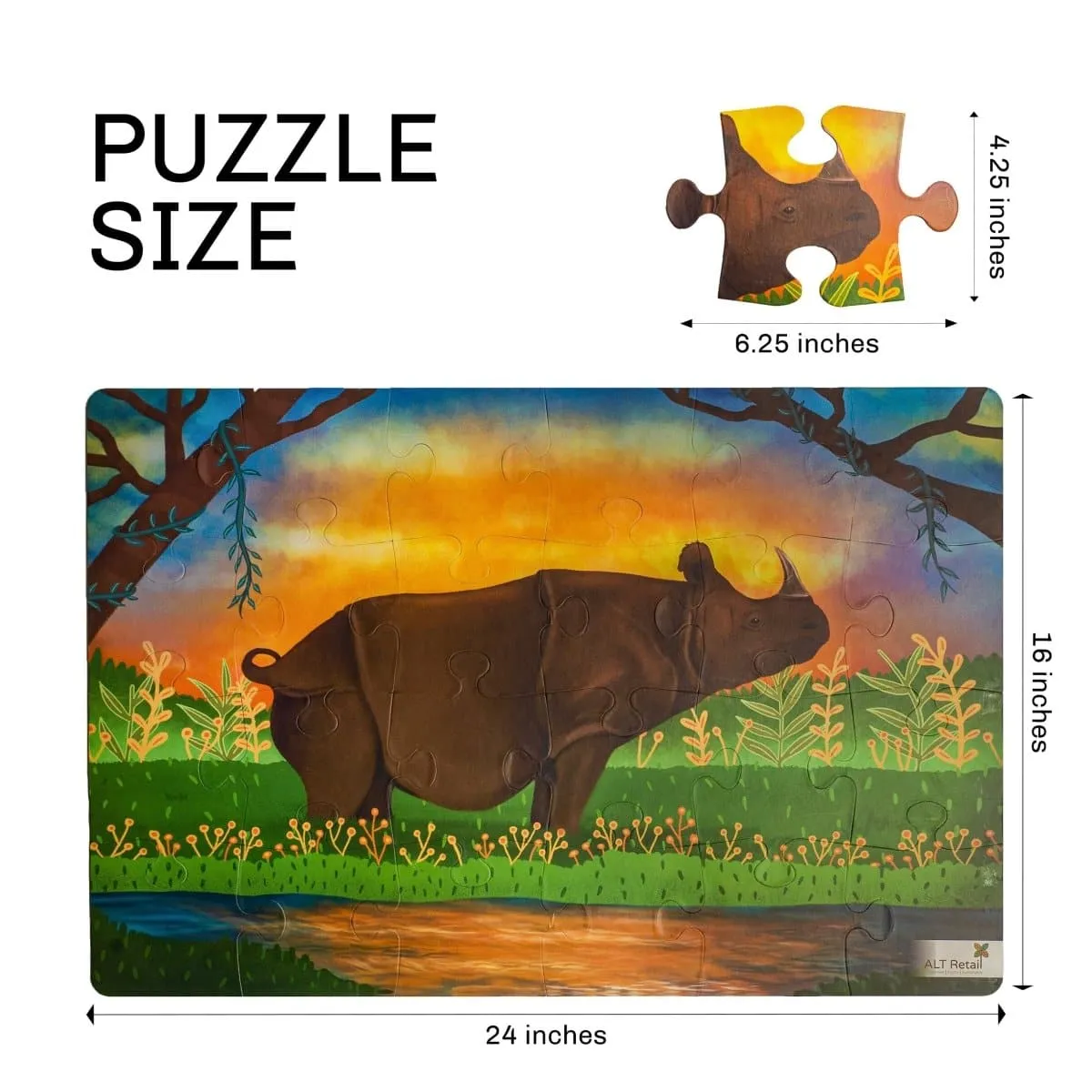 ALT Retail Floor Puzzle- Indian Rhinoceros