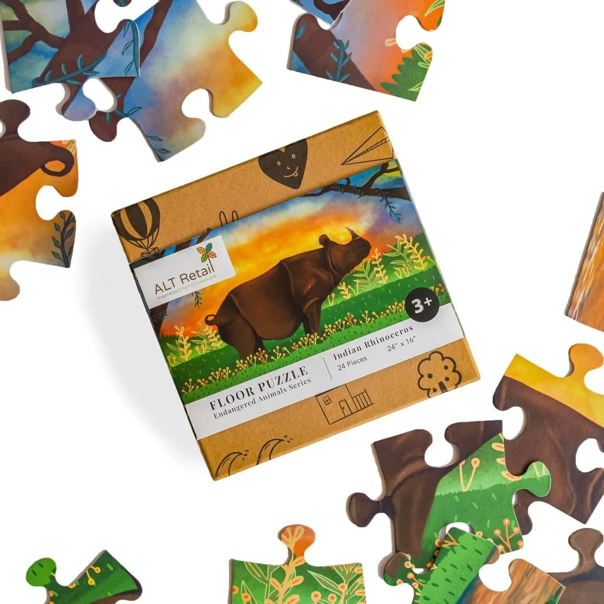 ALT Retail Floor Puzzle- Indian Rhinoceros