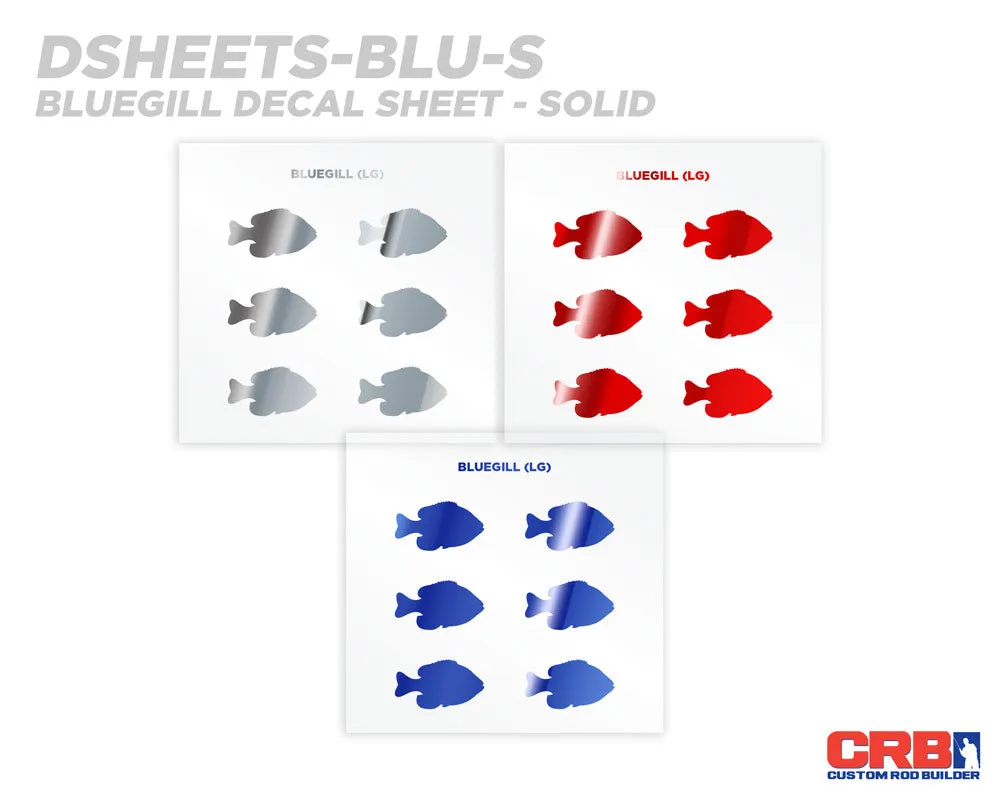 Bluegill Silhouette Rod Decals - Peel & Stick