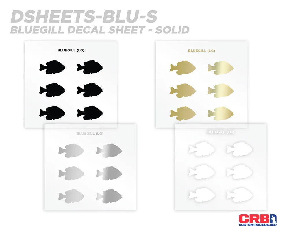 Bluegill Silhouette Rod Decals - Peel & Stick