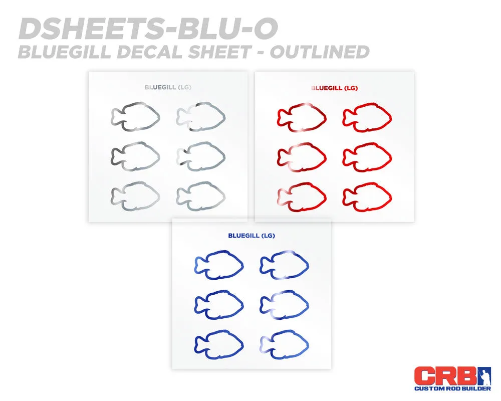 Bluegill Silhouette Rod Decals - Peel & Stick
