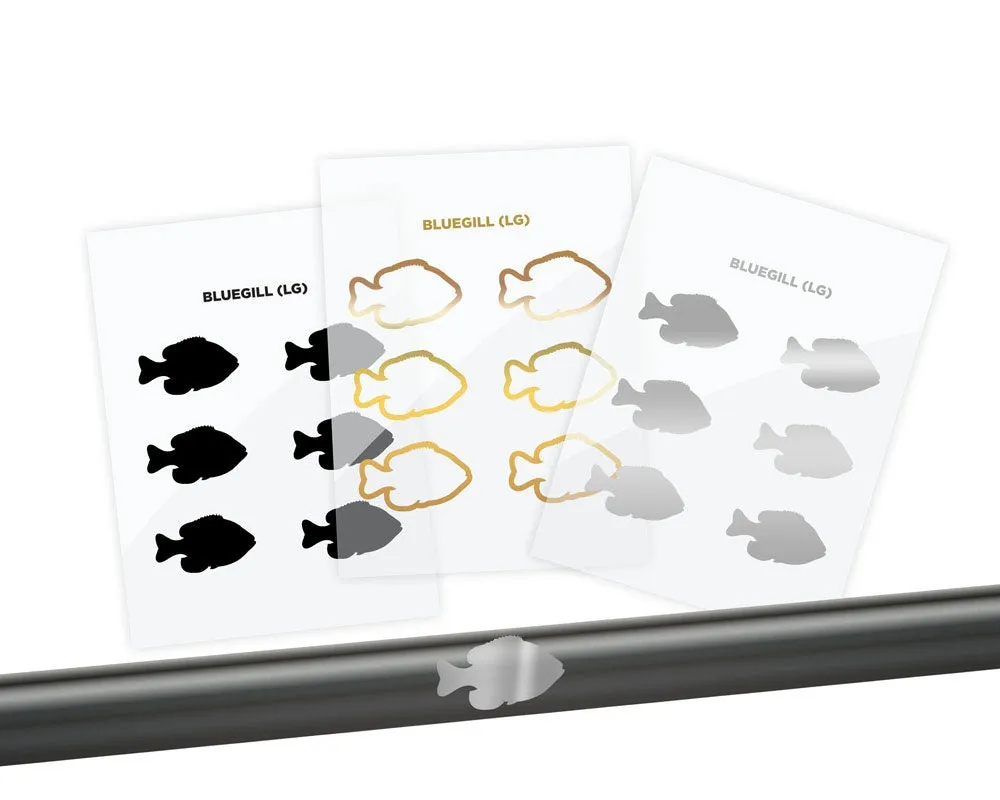 Bluegill Silhouette Rod Decals - Peel & Stick