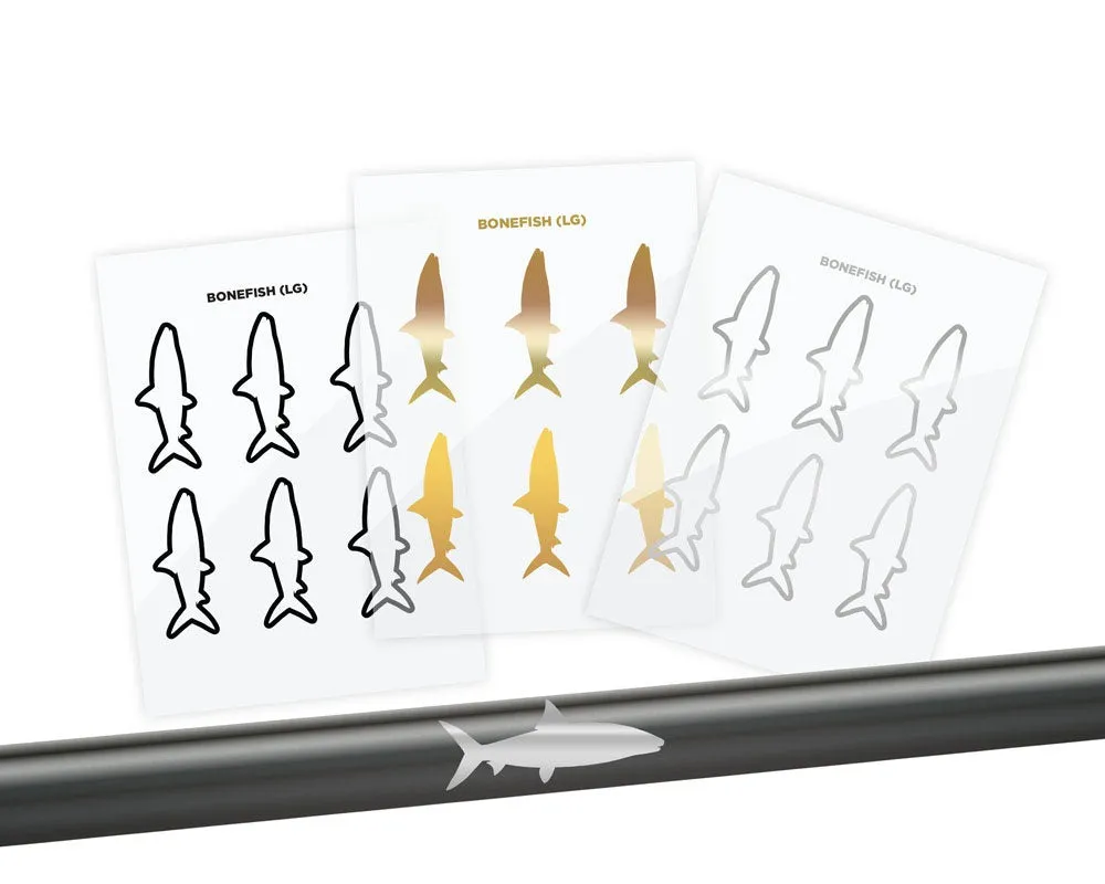 Bonefish Silhouette Rod Decals - Peel & Stick