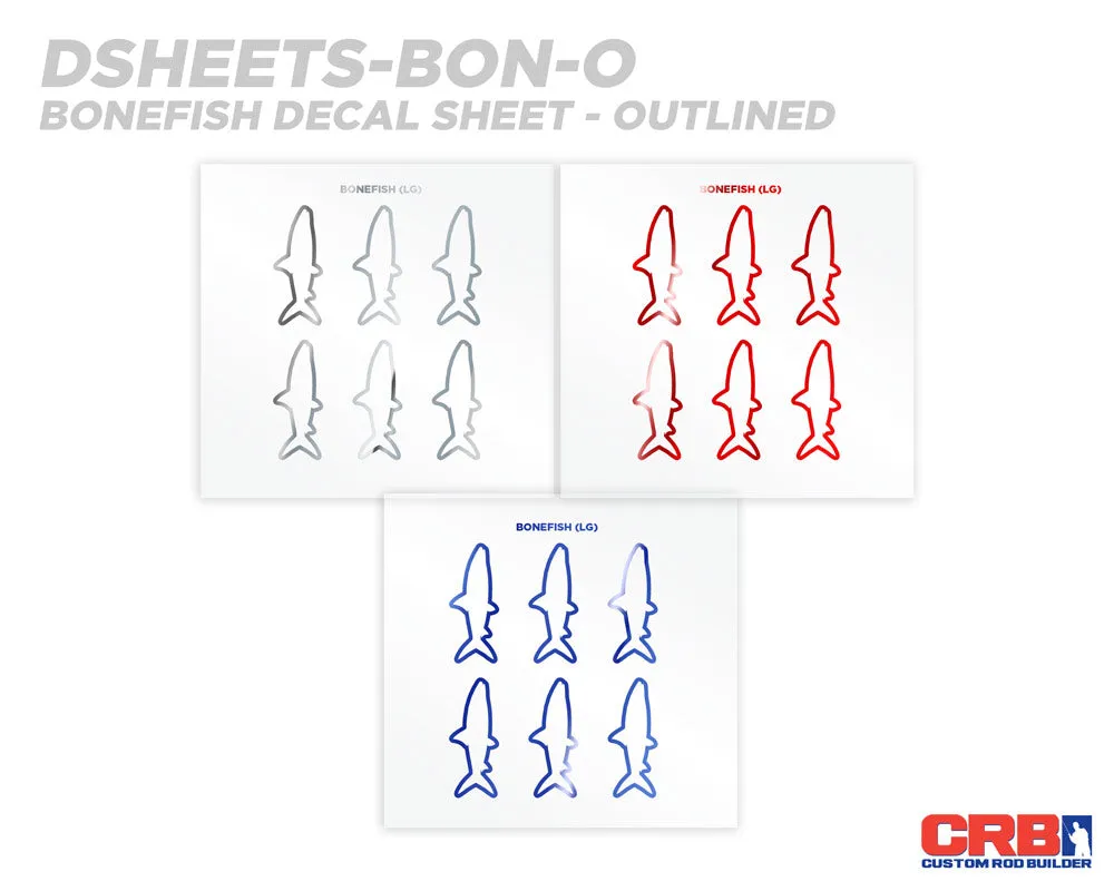 Bonefish Silhouette Rod Decals - Peel & Stick