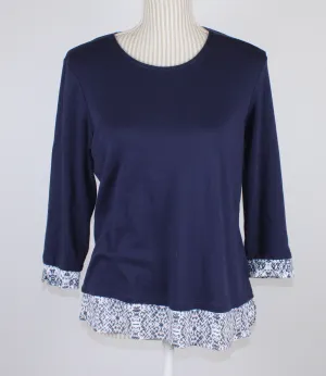 CLASSIC EDITIONS NAVY TOP LADIES SMALL PRE-LOVED