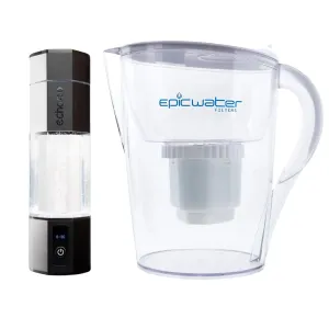 Echo Water Hydrogen Hydration Duo: Echo Go  Bottle & Epic Water Pure Pitcher