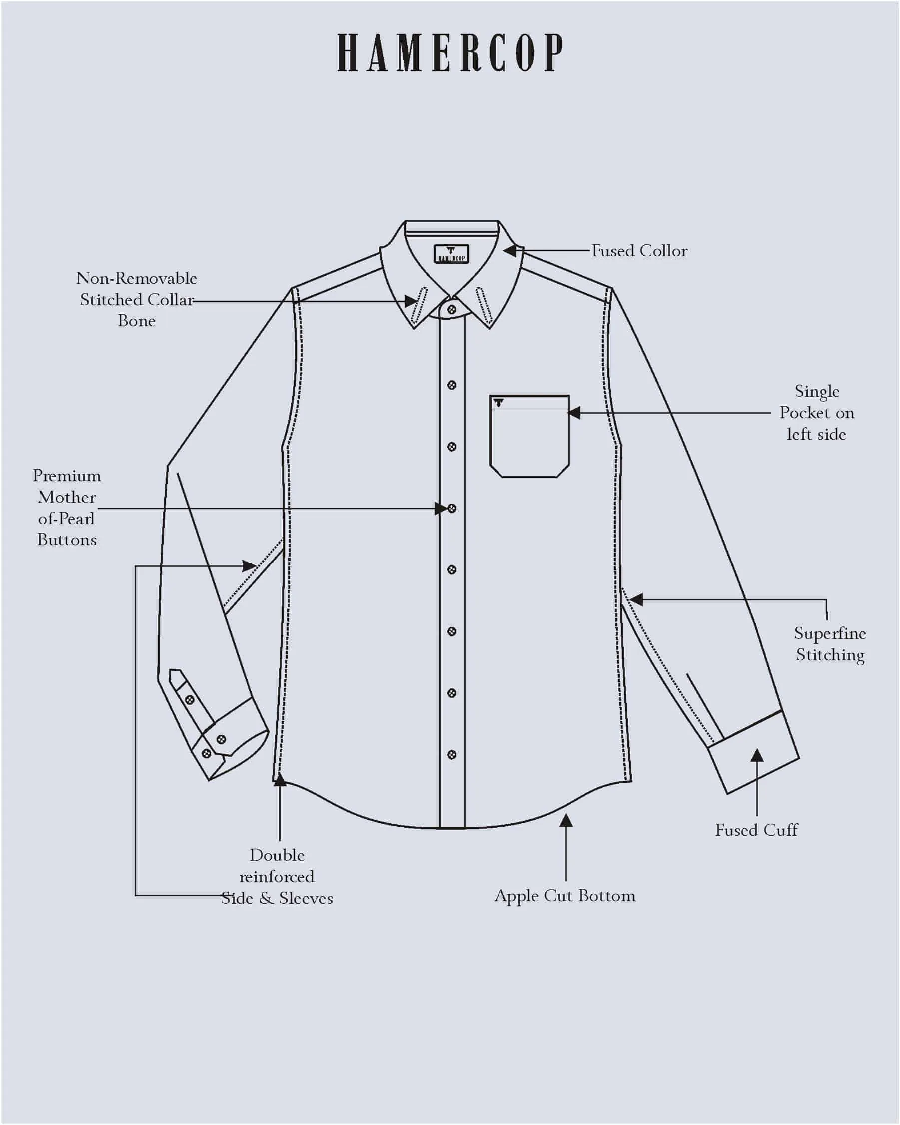 Hamofly Gray With White Check Dobby Cotton Formal Shirt