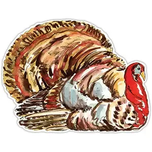 Handpainted Brown Turkey Posh Die-Cut Placemat - Turkey Shape