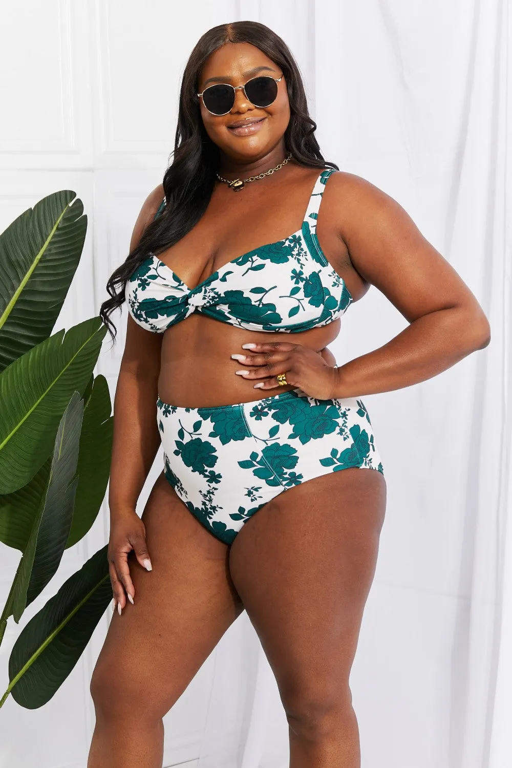 Marina West Swim Take A Dip Twist High-Rise Bikini in Forest - Ships from The US