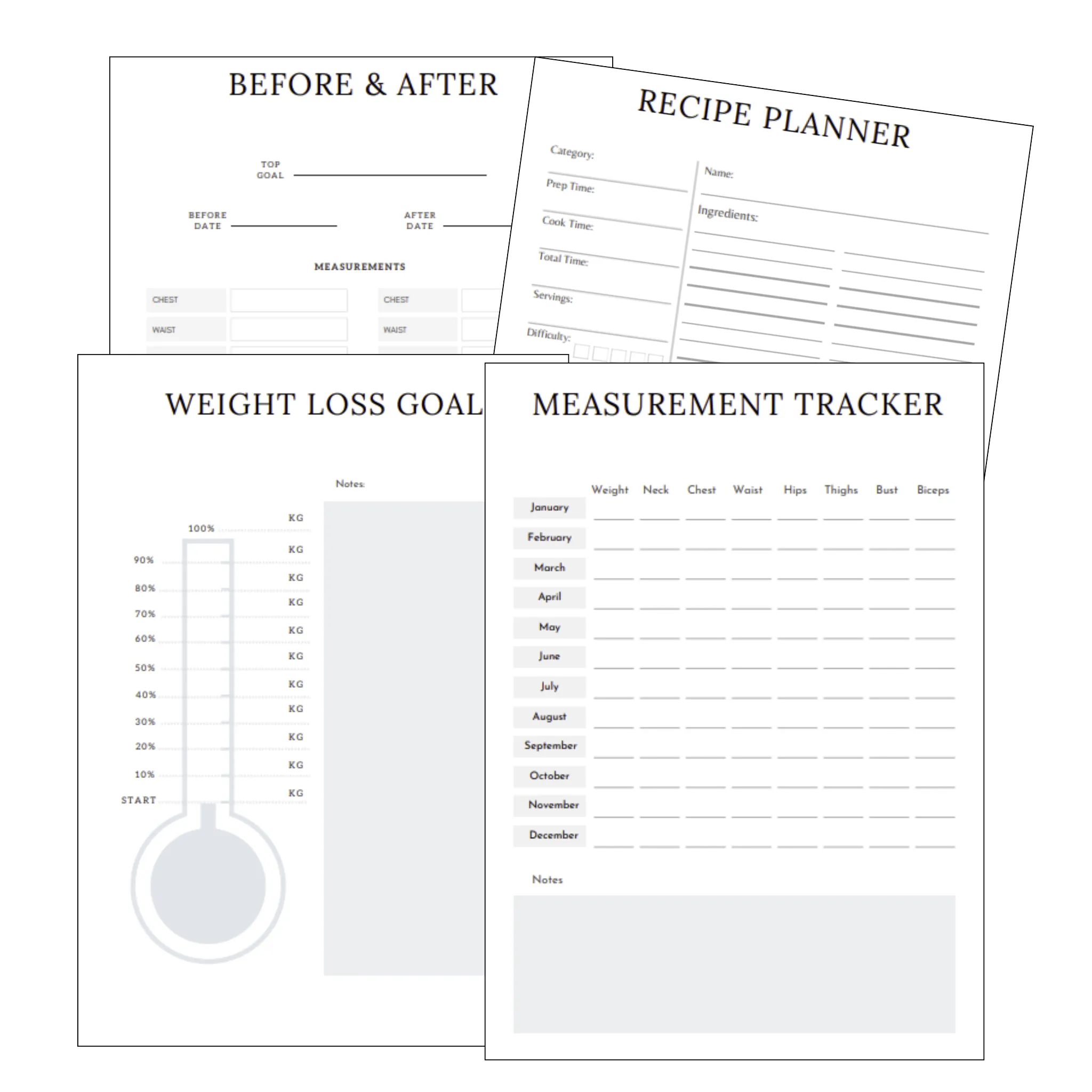 Premium Canva Weight Loss Planner - PLR Commercial-Use Rights