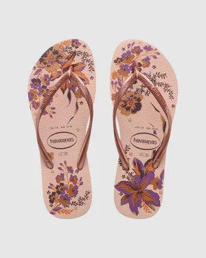 SLIM ORGANIC ROSE GOLD METALLIC THONGS