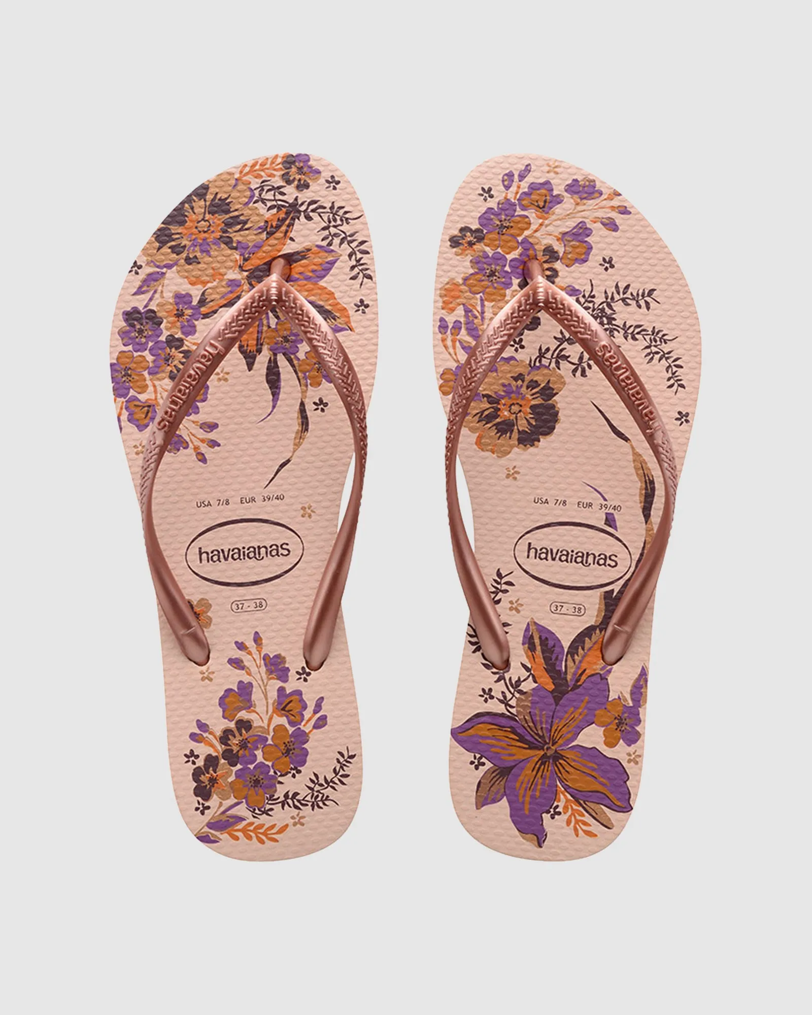 SLIM ORGANIC ROSE GOLD METALLIC THONGS