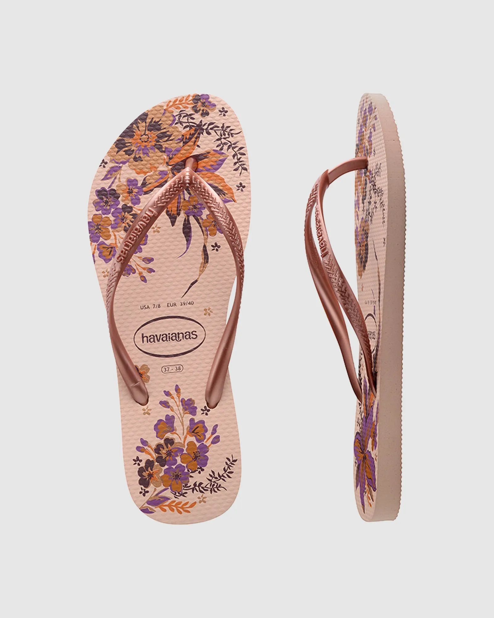 SLIM ORGANIC ROSE GOLD METALLIC THONGS
