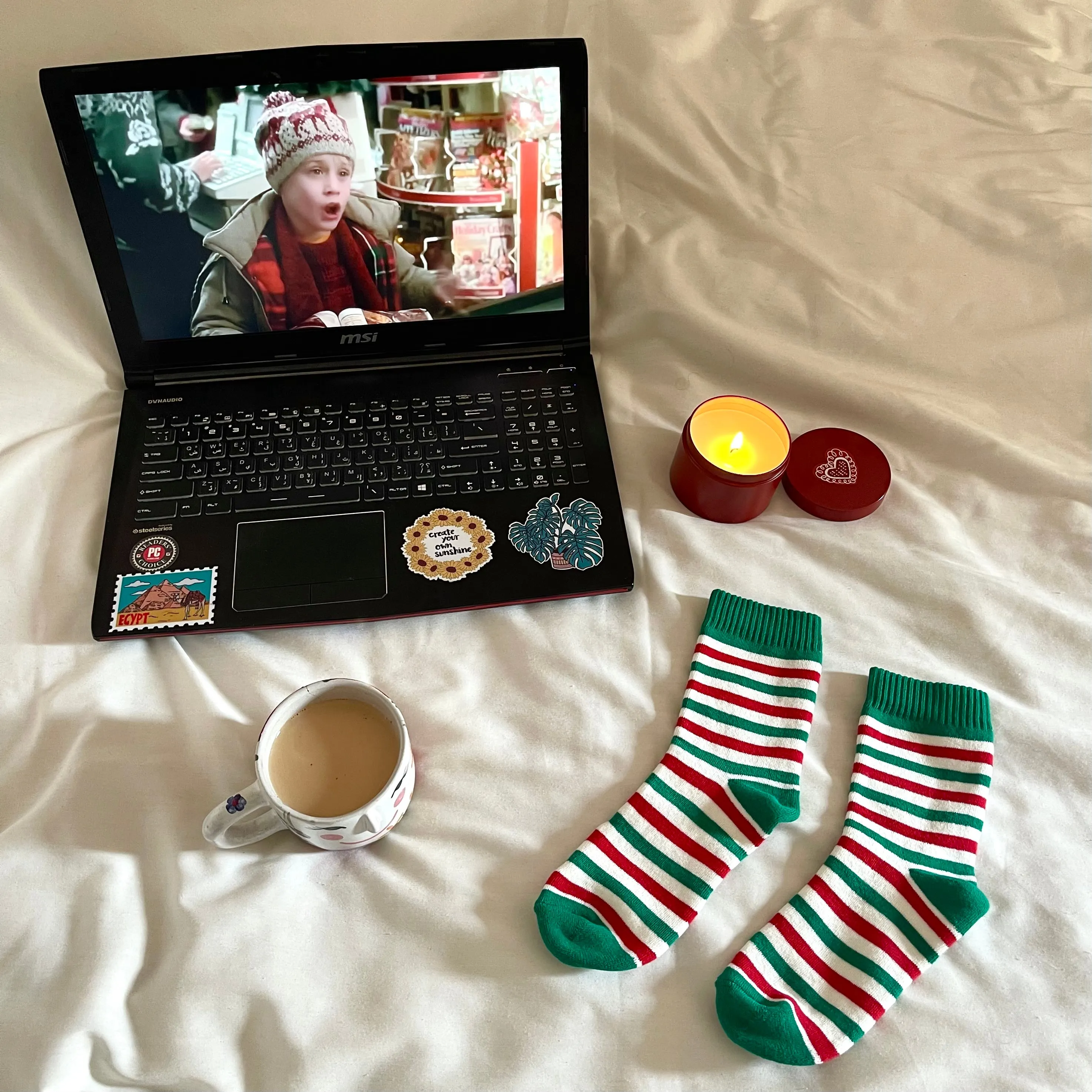 Snuggs Socks Striped Christmas Elf
