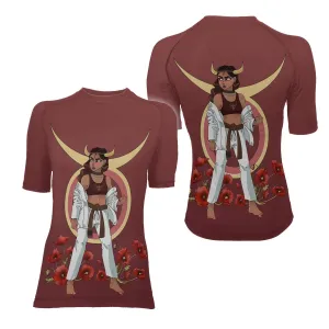 Taurus Zodiac Mom Women's Short Sleeve Rash Guard