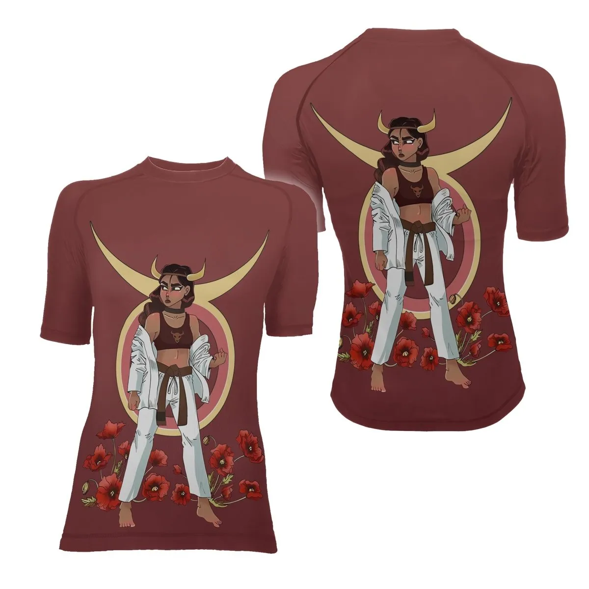 Taurus Zodiac Mom Women's Short Sleeve Rash Guard